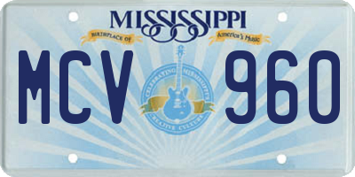 MS license plate MCV960