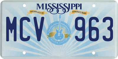 MS license plate MCV963