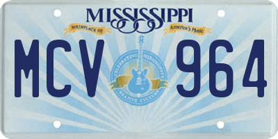 MS license plate MCV964