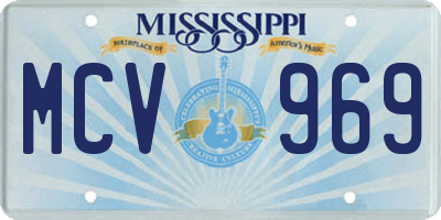 MS license plate MCV969