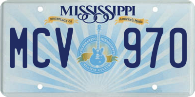 MS license plate MCV970