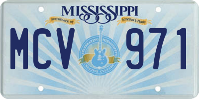 MS license plate MCV971