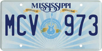 MS license plate MCV973