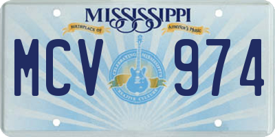 MS license plate MCV974