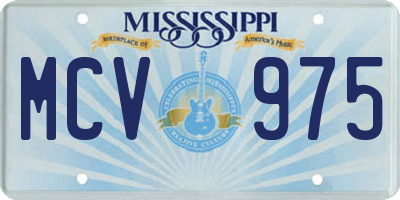 MS license plate MCV975
