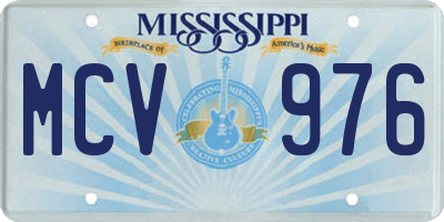 MS license plate MCV976