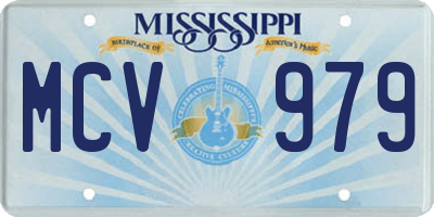 MS license plate MCV979