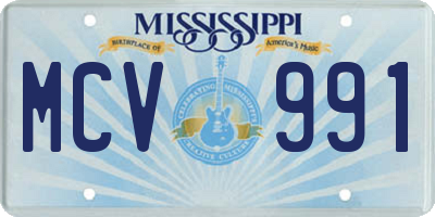 MS license plate MCV991
