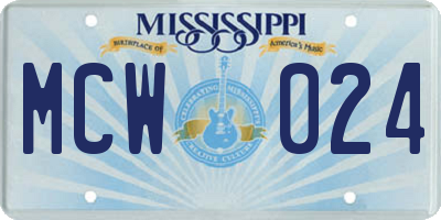 MS license plate MCW024