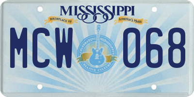 MS license plate MCW068
