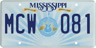 MS license plate MCW081