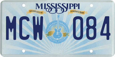 MS license plate MCW084