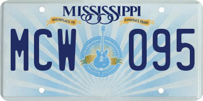 MS license plate MCW095