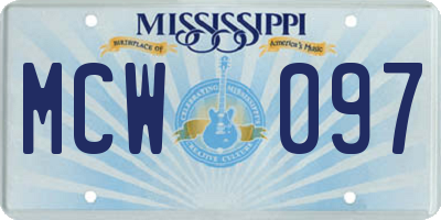 MS license plate MCW097
