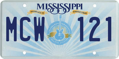 MS license plate MCW121