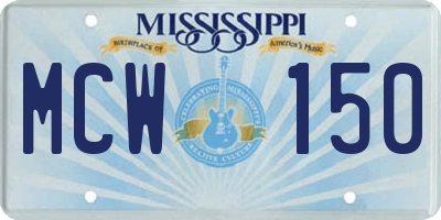 MS license plate MCW150