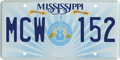 MS license plate MCW152