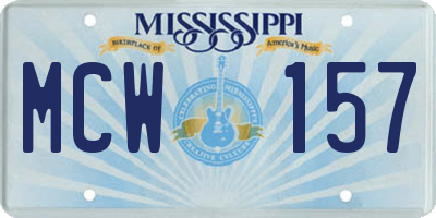 MS license plate MCW157