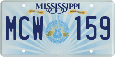 MS license plate MCW159