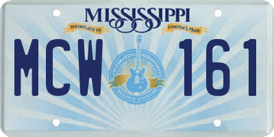 MS license plate MCW161