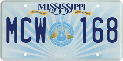 MS license plate MCW168