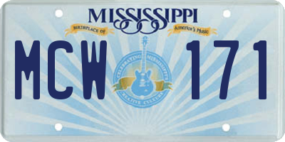 MS license plate MCW171