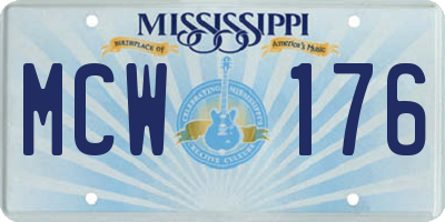 MS license plate MCW176