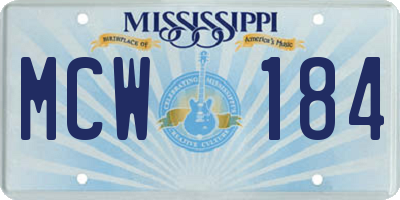MS license plate MCW184