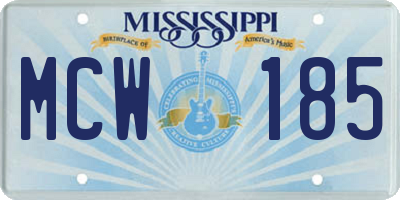 MS license plate MCW185