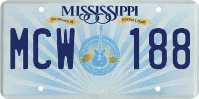 MS license plate MCW188