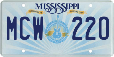 MS license plate MCW220