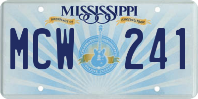 MS license plate MCW241