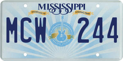 MS license plate MCW244