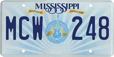 MS license plate MCW248