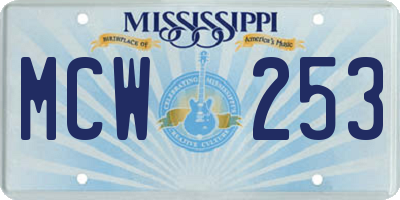 MS license plate MCW253