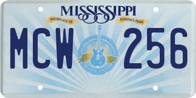 MS license plate MCW256