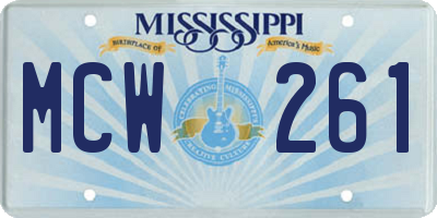 MS license plate MCW261