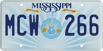 MS license plate MCW266