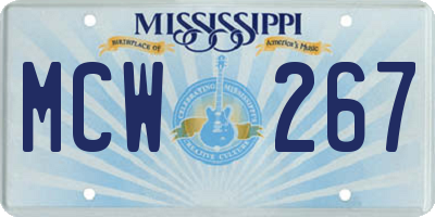 MS license plate MCW267