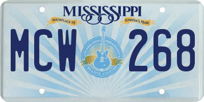MS license plate MCW268