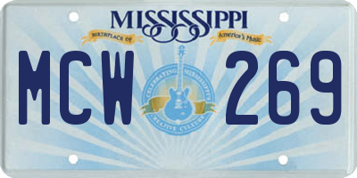 MS license plate MCW269