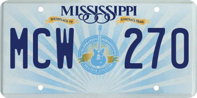 MS license plate MCW270