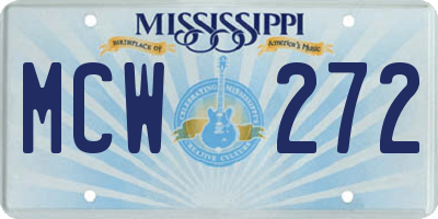 MS license plate MCW272