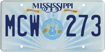 MS license plate MCW273