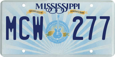 MS license plate MCW277