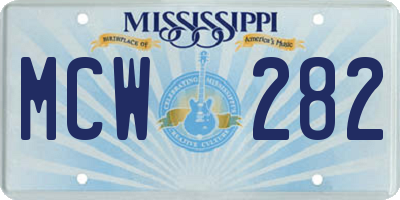 MS license plate MCW282
