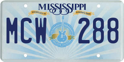 MS license plate MCW288