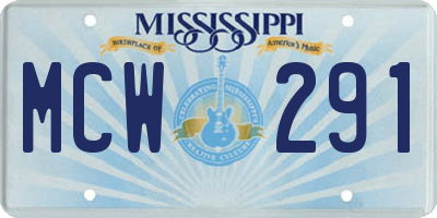 MS license plate MCW291