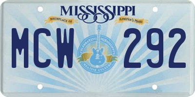 MS license plate MCW292