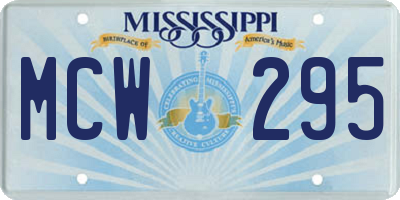 MS license plate MCW295